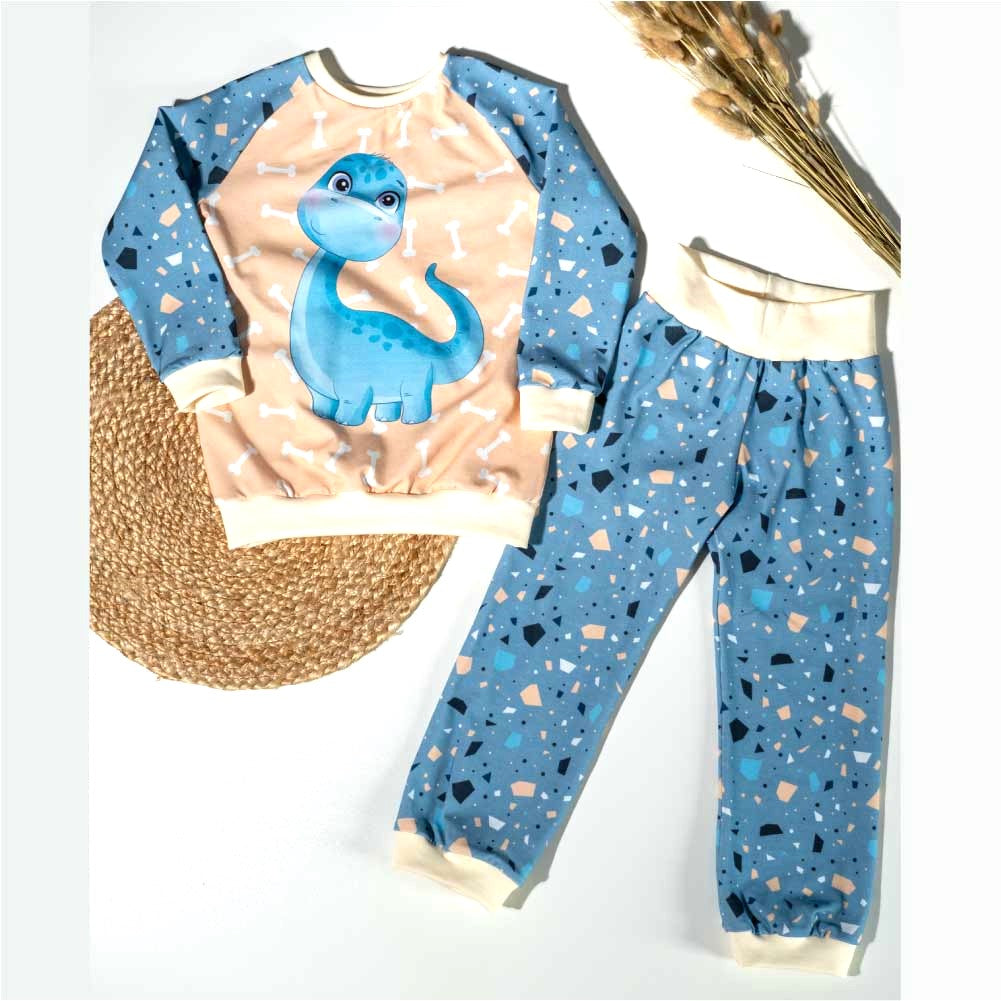 Schlafanzug genäht Dino Babies