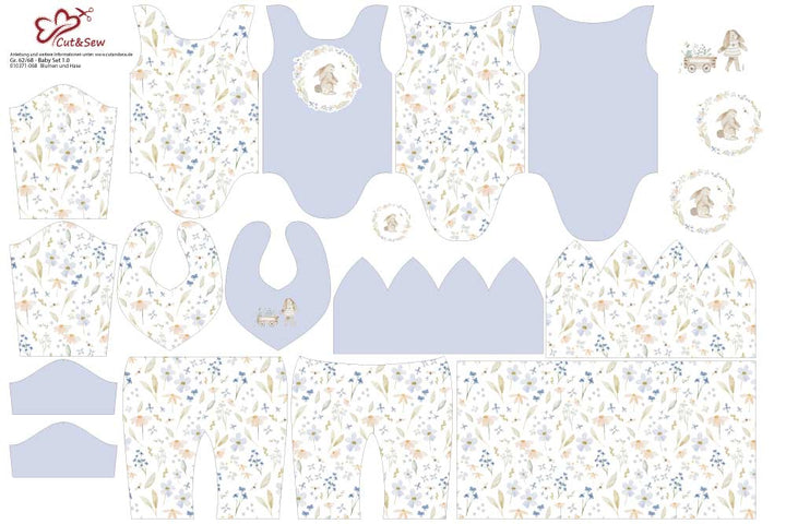 Baby Set - Blumen und Hase - Cut&amp;Sew