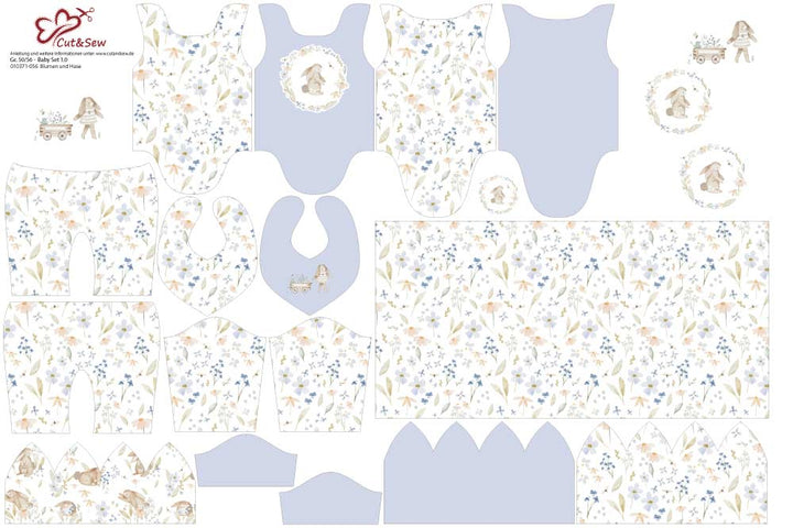 Baby Set - Blumen und Hase - Cut&amp;Sew