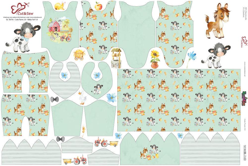 Baby Set – Cute Farm 2.0 Green - Cut&amp;Sew