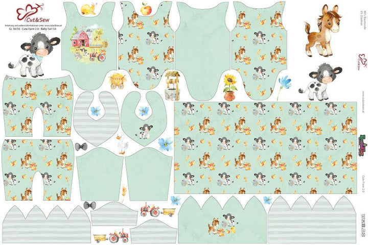 Baby Set – Cute Farm 2.0 Green - Cut&amp;Sew