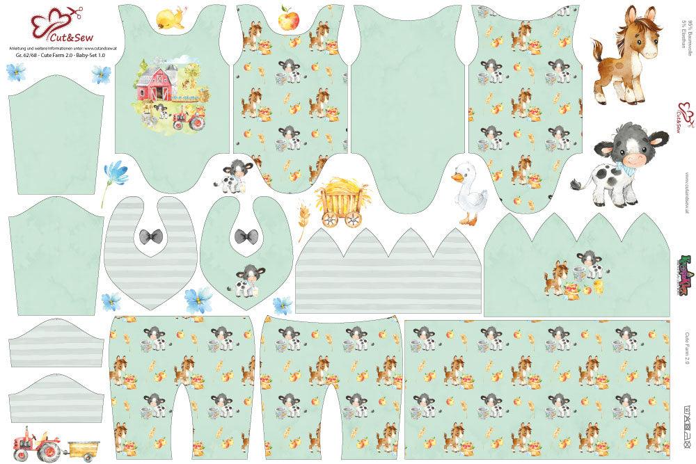 Baby Set – Cute Farm 2.0 Green - Cut&amp;Sew
