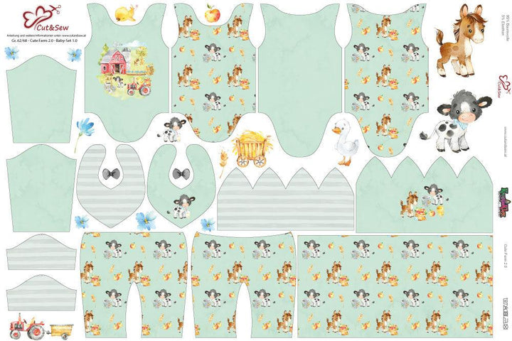 Baby Set – Cute Farm 2.0 Green - Cut&amp;Sew