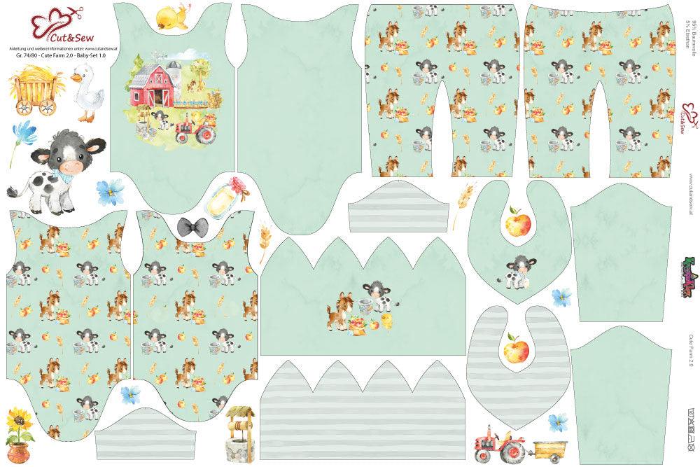 Baby Set – Cute Farm 2.0 Green - Cut&amp;Sew