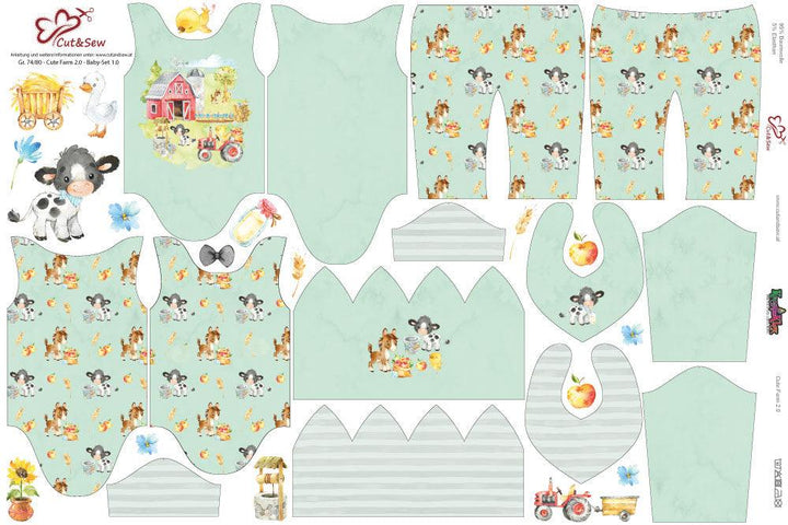 Baby Set – Cute Farm 2.0 Green - Cut&amp;Sew