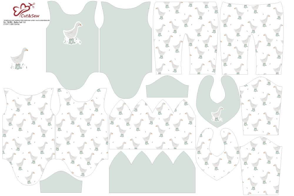 Baby Set - Gänse - Cut&amp;Sew