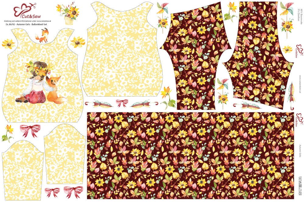 Ballonkleid-Set – Autumn Girls - Cut&amp;Sew