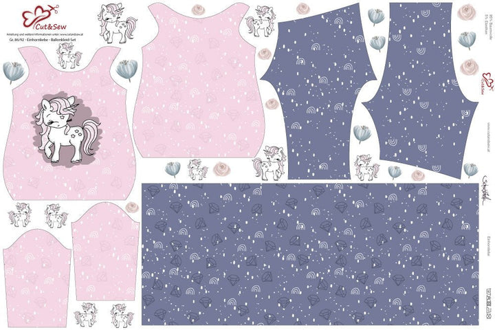 Ballonkleid-Set – Einhornliebe - Cut&amp;Sew