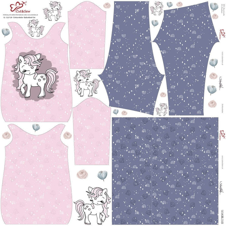 Ballonkleid-Set – Einhornliebe - Cut&amp;Sew