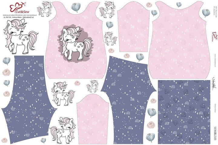 Ballonkleid-Set – Einhornliebe - Cut&amp;Sew