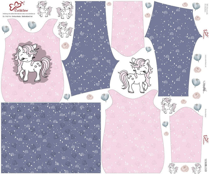 Ballonkleid-Set – Einhornliebe - Cut&amp;Sew