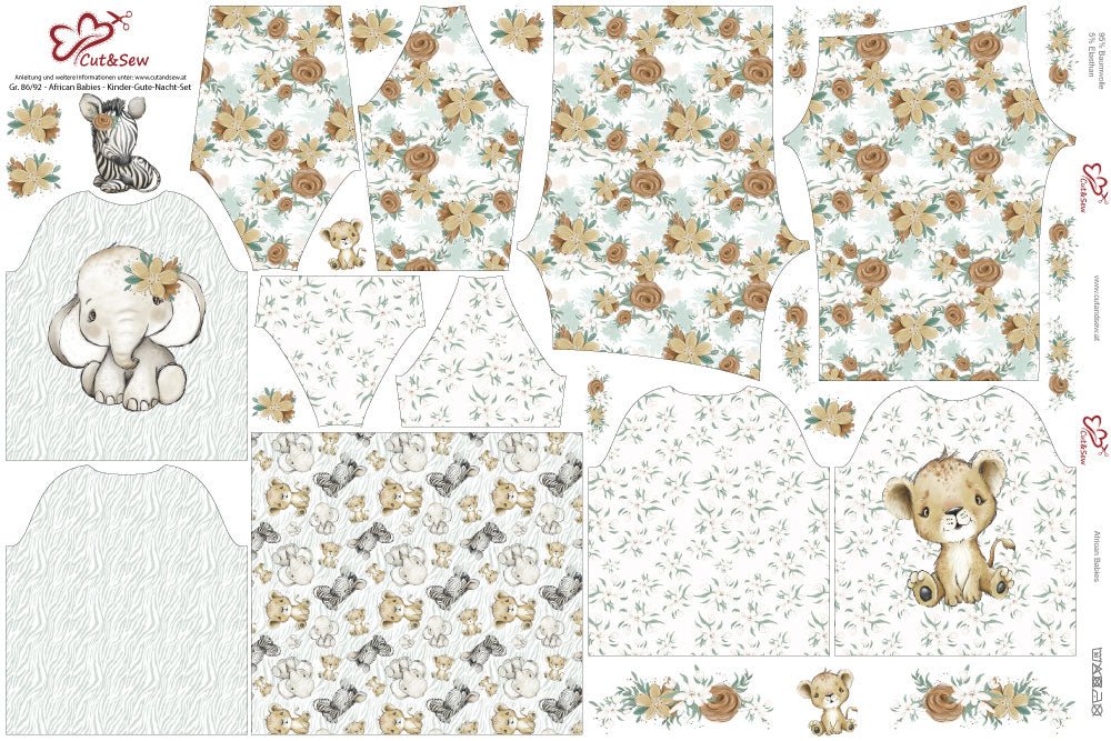 Kinder-Gute-Nacht-Set – African Babies - Cut&amp;Sew