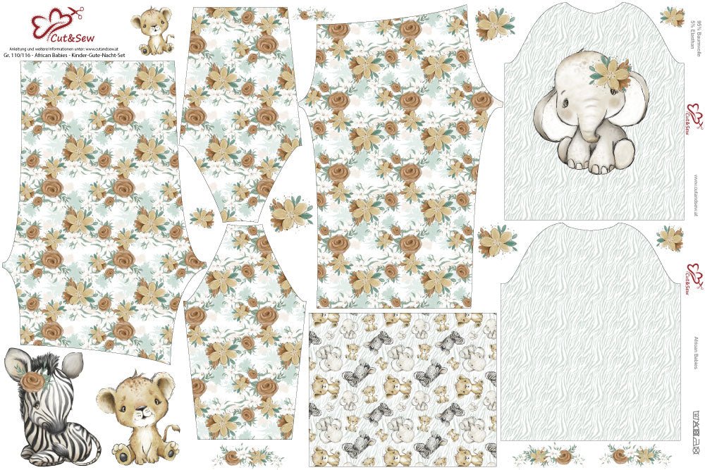 Kinder-Gute-Nacht-Set – African Babies - Cut&amp;Sew