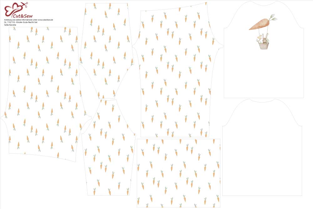 Schlafanzug Nähset – Süße Karotte - Cut&amp;Sew