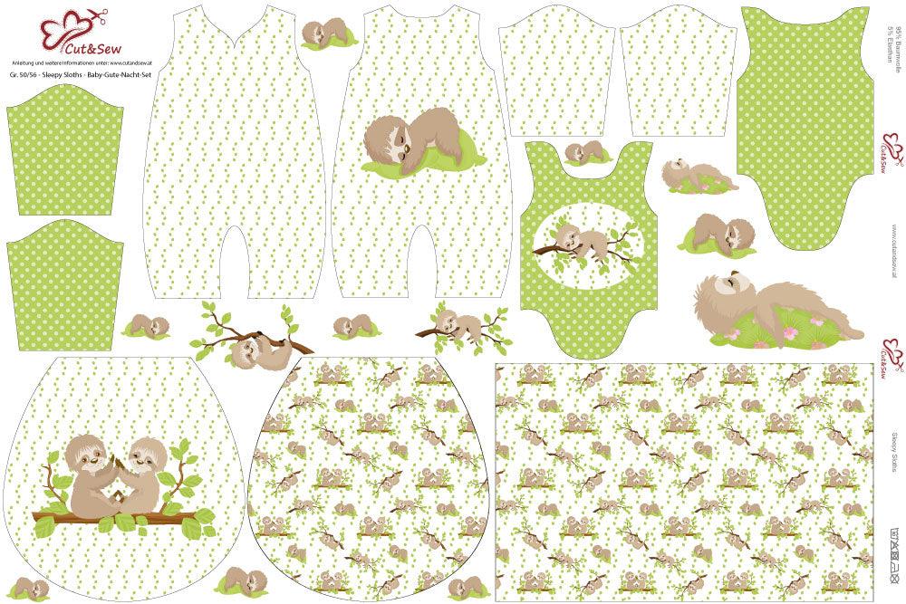 Baby-Gute-Nacht-Set – Sleepy Sloths - Cut&amp;Sew