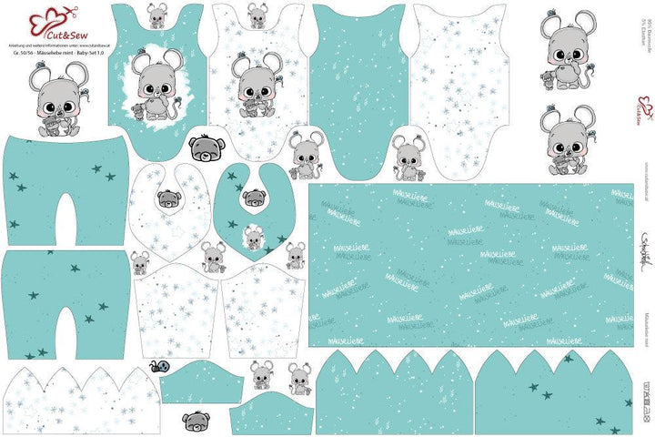 Baby Set – Mäuseliebe mint - Cut&amp;Sew