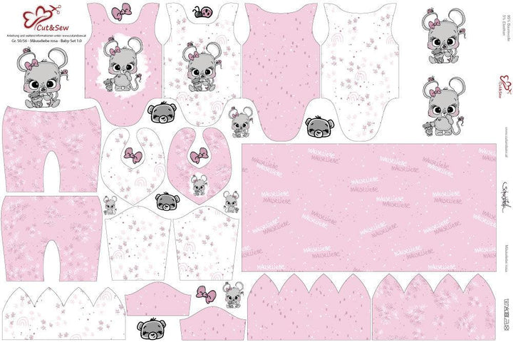 Baby Set – Mäuseliebe Rosa - Cut&Sew