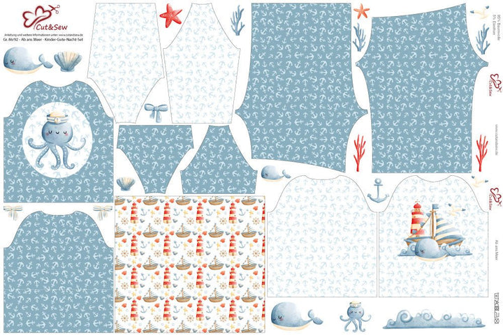 Kinder-Gute-Nacht-Set – Ab ans Meer - Cut&amp;Sew