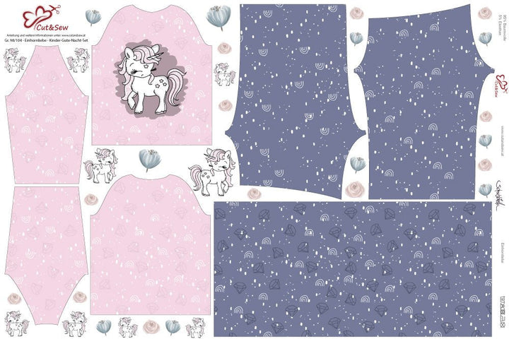 Kinder-Gute-Nacht-Set – Einhornliebe - Cut&amp;Sew