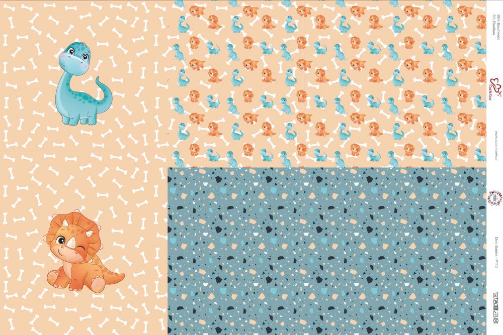 Panel – Dino Babies – P-110 - Cut&amp;Sew