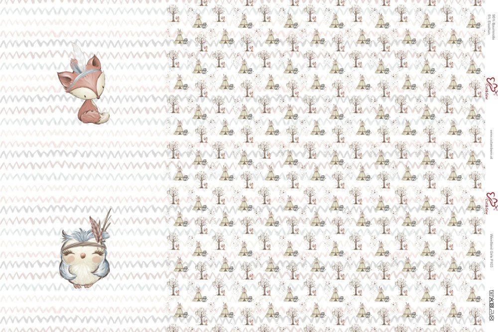 Panel – Woodland Girls – P-103 - Cut&amp;Sew